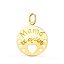 Colgante de Oro Amarillo 18K – Redondo 15 mm “Mamá Te Quiero” con Corazones Calados